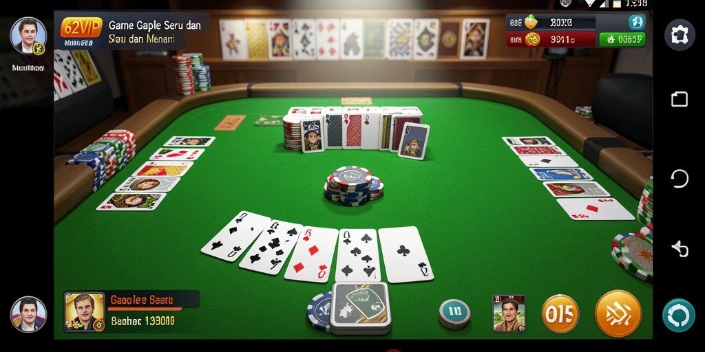 Tampilan screenshot gameplay Gaple di 62VIP yang menarik.