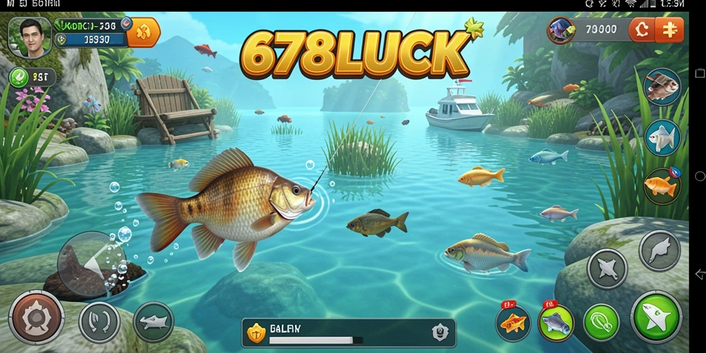 Tampilan gameplay 678LUCK yang menarik saat menangkap ikan.