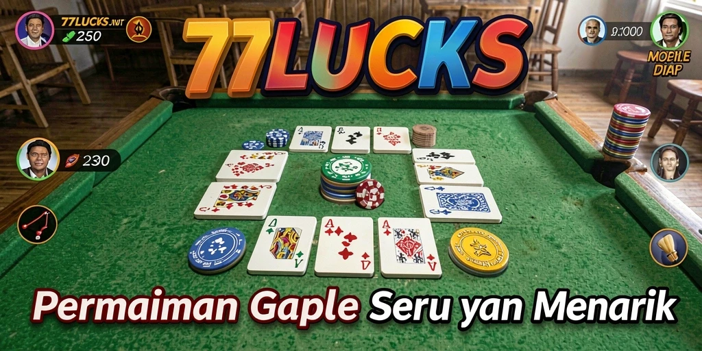 Tangkapan layar gameplay Gaple di 77LUCKS yang seru.