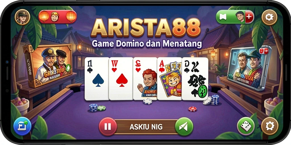 Menampilkan gameplay seru ARISTA88 yang penuh strategi Domino.