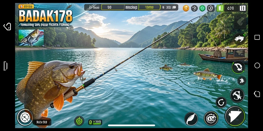 Screenshot gameplay BADAK178 dengan pengalaman memancing yang seru.
