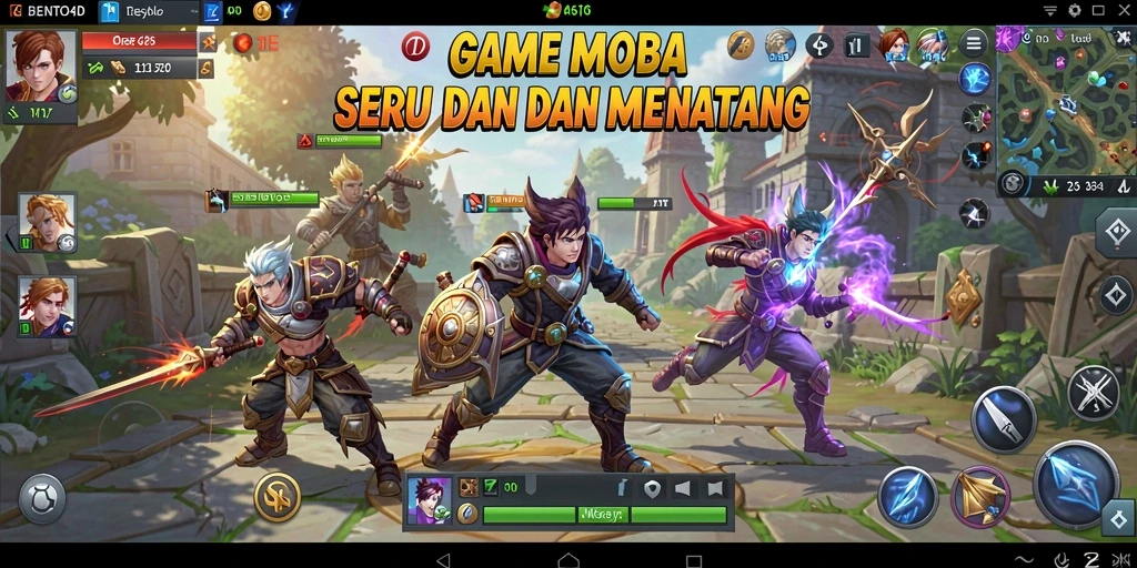 Screenshot menampilkan aksi seru dalam gameplay BENTO4D dengan karakter yang sedang bertarung.