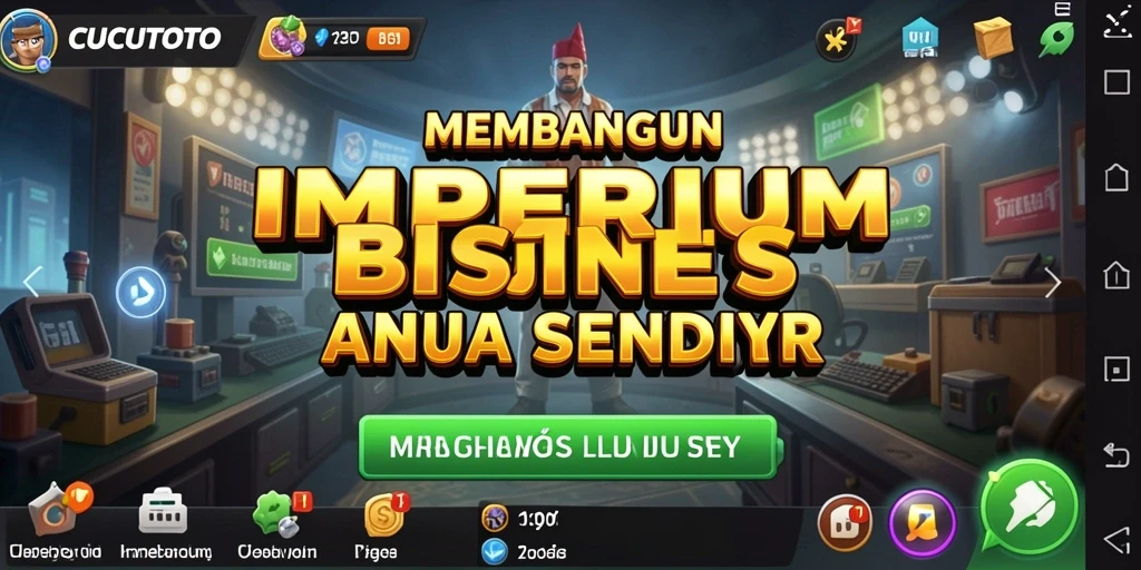 Screenshot CUCUTOTO menampilkan momen seru dalam membangun bisnis Tycoon.