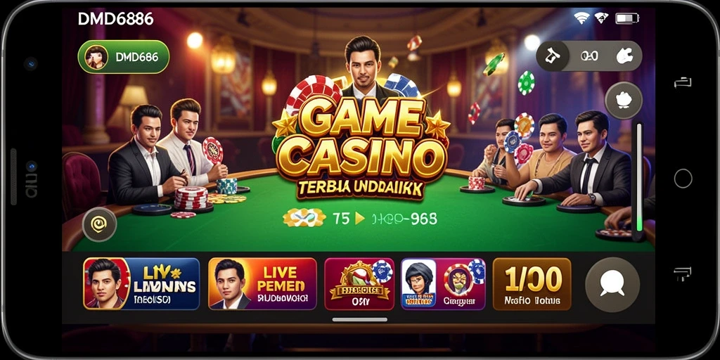 Gameplay DMD686 dengan dealer langsung yang menawan.