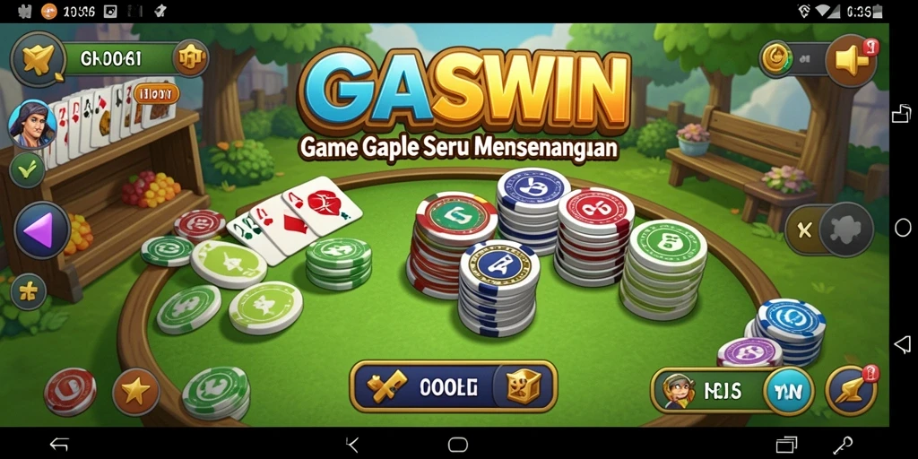 Tampilan screenshot GASWIN menampilkan permainan Gaple yang seru.