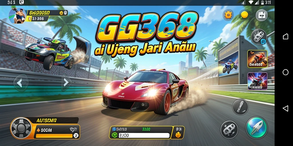 Tampilan dinamis dari balapan GG368 yang penuh aksi.