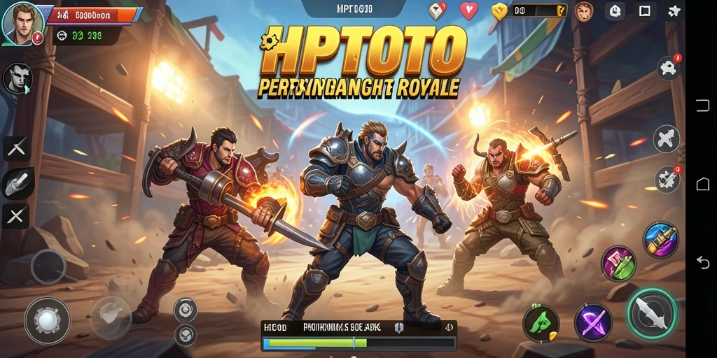 Screenshot gameplay HPTOTO dengan aksi Battle Royale yang seru.