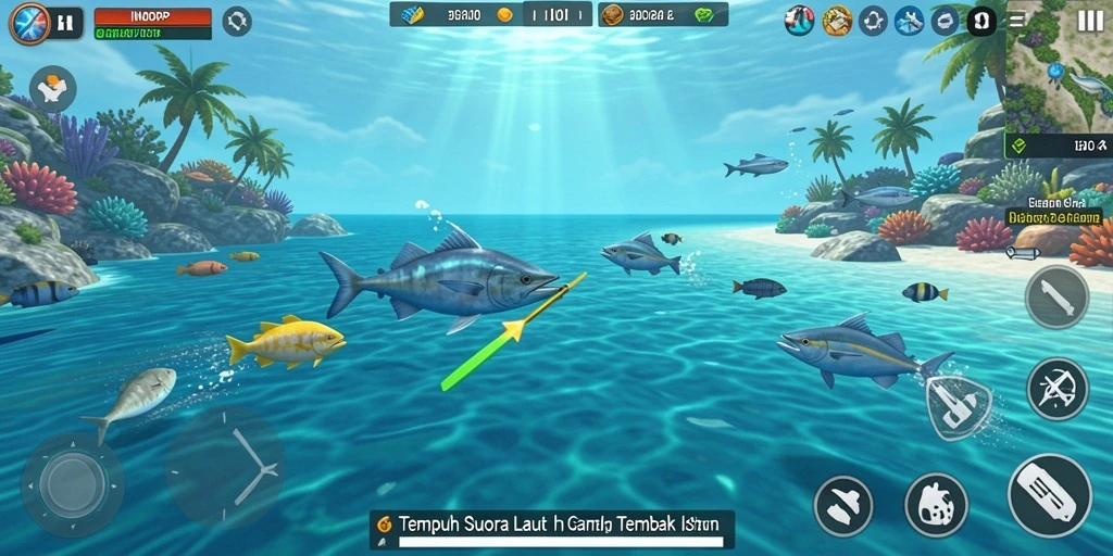 Tangkapan layar gameplay INDORP menampilkan aksi seru Tembak Ikan.