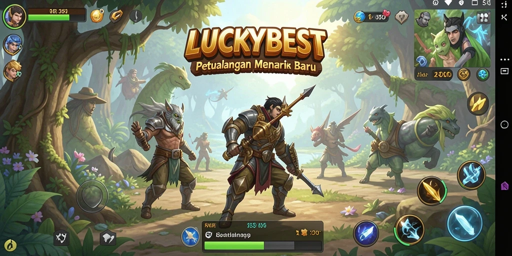 Tampilan dinamis gameplay petualangan dalam LUCKYBEST.