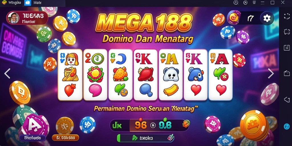 Tampilan gameplay utama MEGA188 yang mengasyikkan dalam bermain Domino.