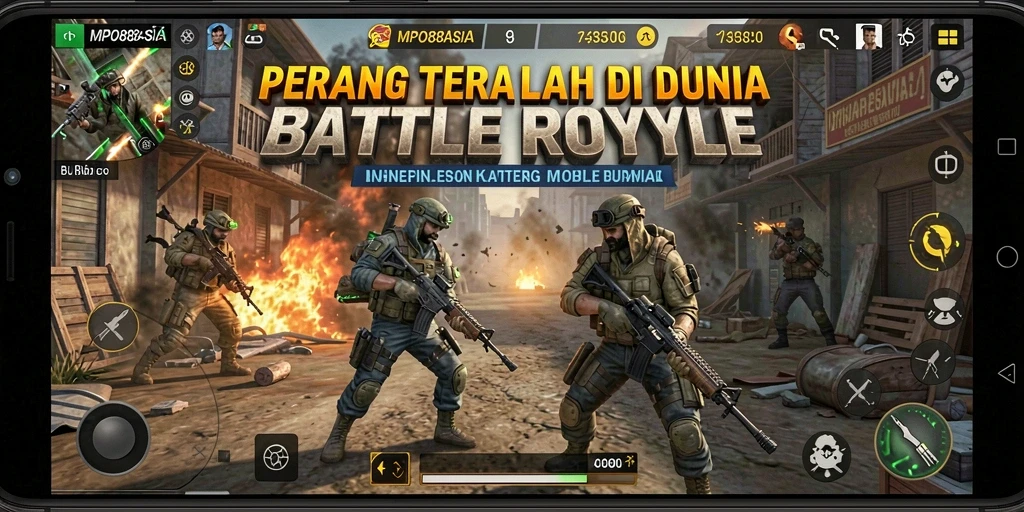 Tampilan gameplay MPO88ASIA yang menegangkan dalam pertempuran Battle Royale.