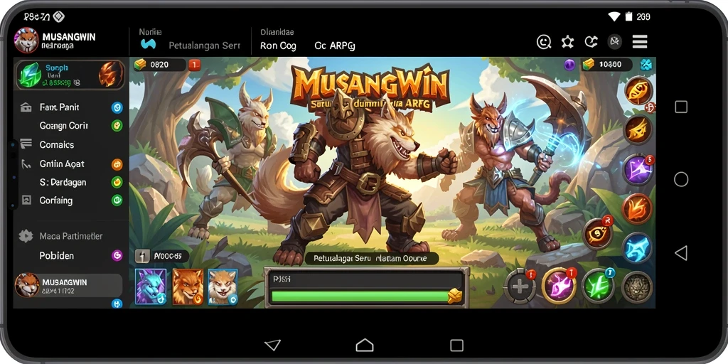 Tampilan seru gameplay ARPG di MUSANGWIN dengan aksi mendebarkan.