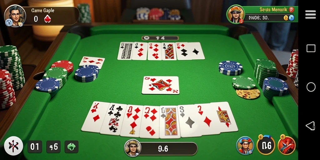Screenshot gameplay N06 menampilkan suasana seru bermain Gaple.