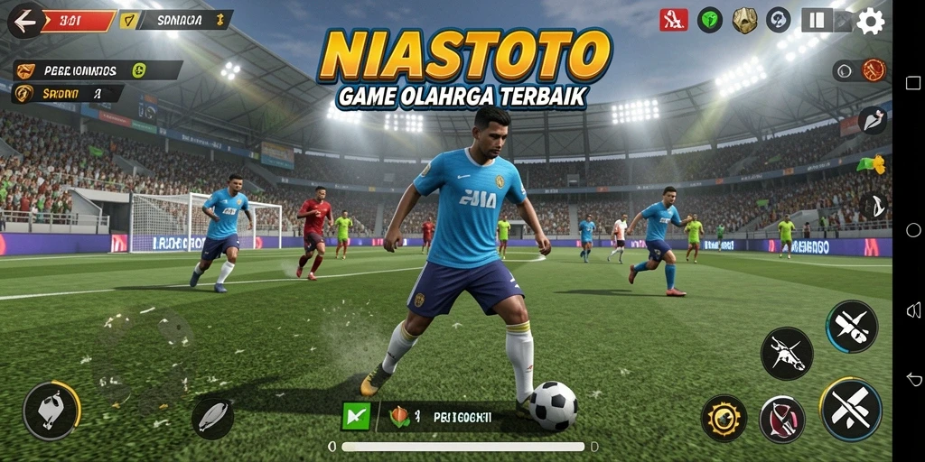 Tampilan gameplay seru dalam NIASTOTO yang menampilkan aksi olahraga.