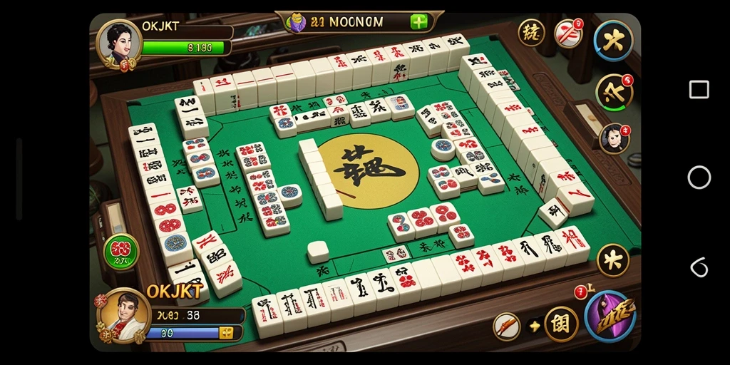 Tampilan gameplay Mahjong yang menegangkan dan menyenangkan di OKJKT.