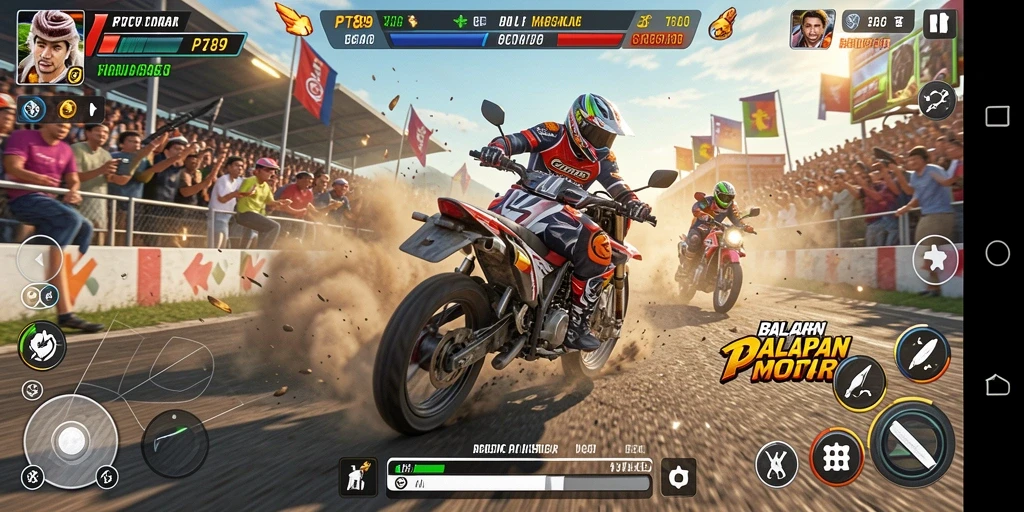 Tampilan grafis yang menawan dalam gameplay balapan motor.