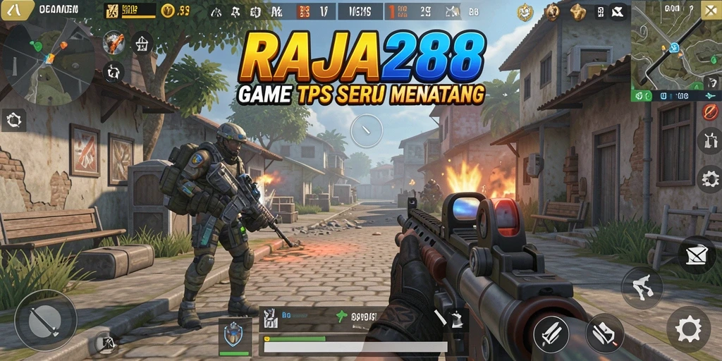 Tangkapan layar dari gameplay seru RAJA288 yang menampilkan aksi tembak menembak.