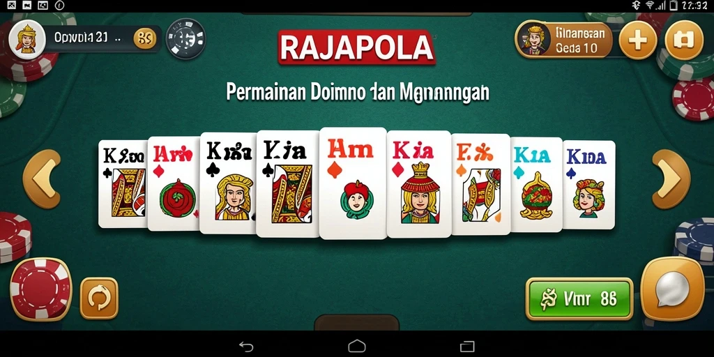Tampilan gameplay seru di RAJAPOLA dengan dominonya.