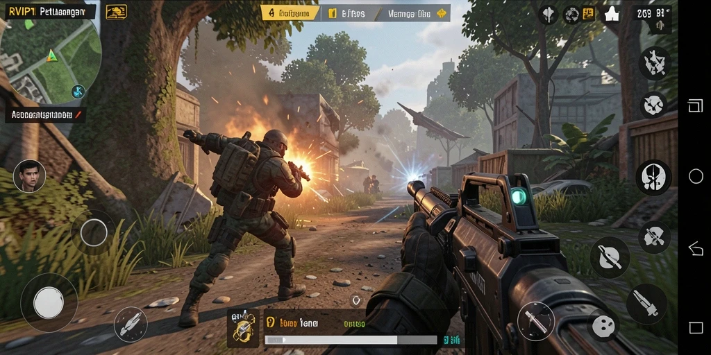 Tampilan gameplay menegangkan dalam RVIP1 dengan aksi seru.