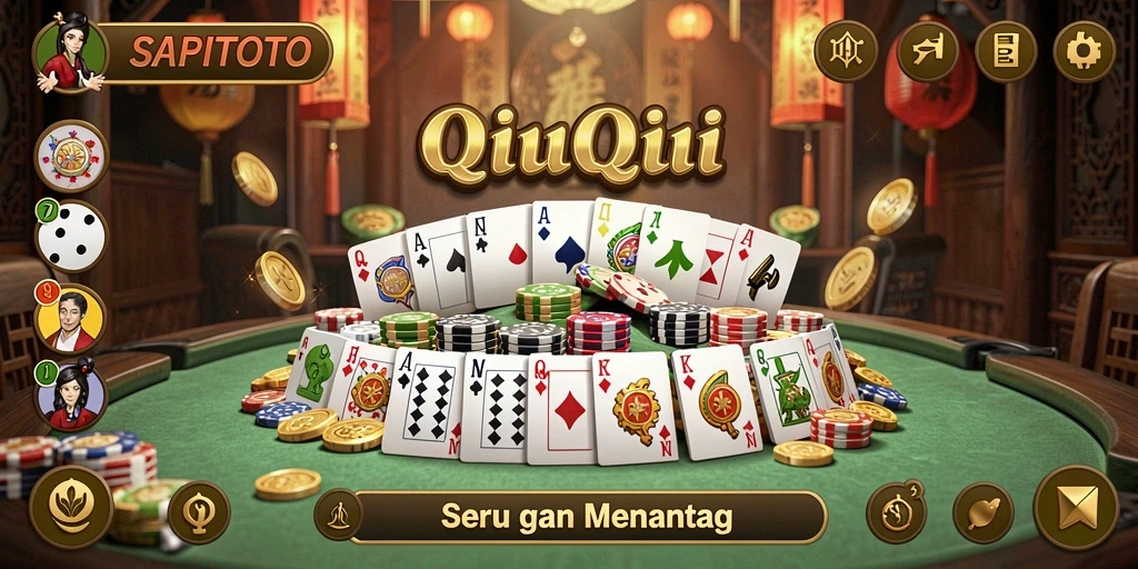 Tampilan gameplay seru dari SAPITOTO yang menampilkan suasana permainan QiuQiu.
