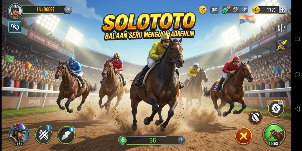 Tangkapan layar menampilkan serunya gameplay balapan di SOLOTOTO.