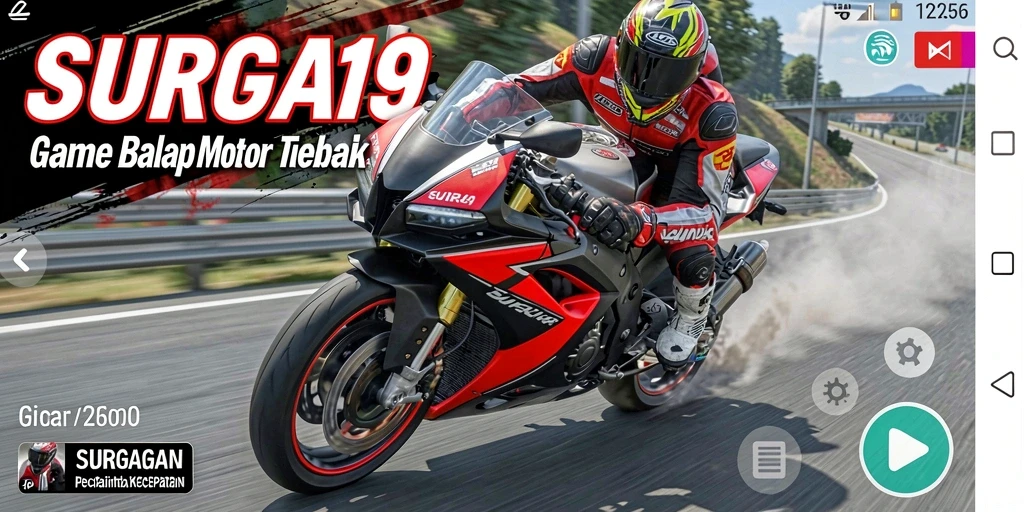 Gameplay balap motor yang penuh aksi dan menegangkan.