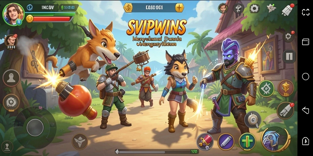 Tampilan utama gameplay SVIPWINS yang seru dan penuh warna.