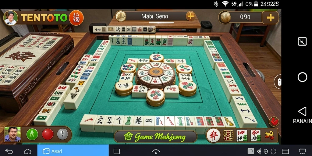 Tampilan gameplay seru di TENTOTO dengan papan Mahjong penuh tantangan.