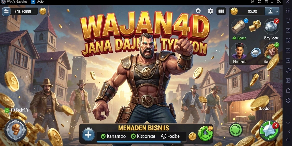 Screenshot WAJAN4D menampilkan aksi seru dalam pengelolaan bisnis Tycoon.